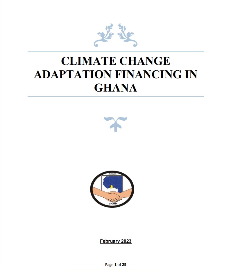 CLIMATE CHANGE ADAPTATION FINANCING IN GHANA